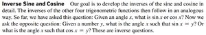 Finding exact values for inverse sine