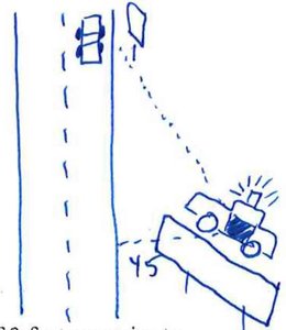 Cop, billboard, and car diagram for related rates problem