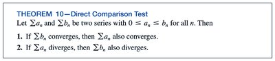 Statement of the Direct Comparison Test theorem