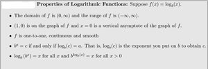 Properties of Logarithmic Functions