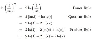 Expansion of ln((3/ex)^2)
