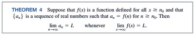 Important limits of sequences