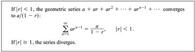 Formula for the sum of a geometric series