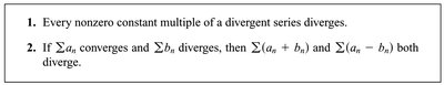 Further properties of series