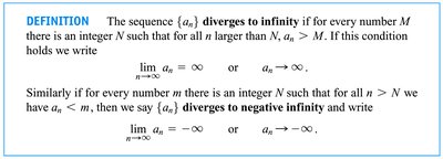 Definition of divergence to infinity and negative infinity