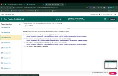 Increasing/decreasing intervals