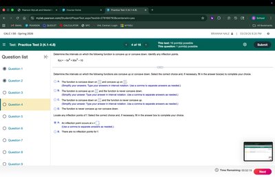 Concavity and inflection points