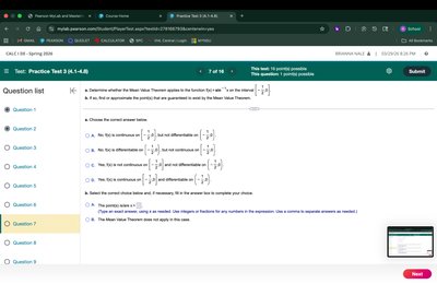 Mean Value Theorem question