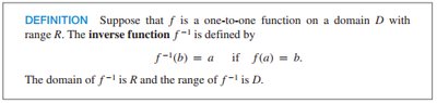 Definition of inverse function