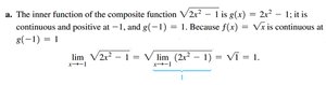 Example: limit of composite function
