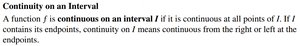 Continuity on an interval