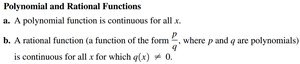 Continuity of polynomial and rational functions
