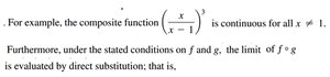 Example of composite function continuity