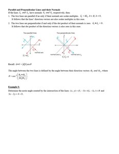 Parallel and perpendicular lines with direction vectors and normals