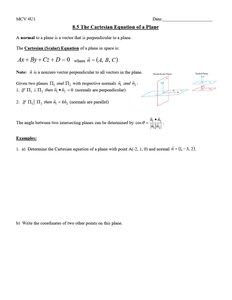 Cartesian equation of a plane and normal vector