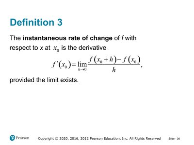 Definition of instantaneous rate of change
