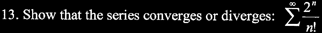 Series convergence setup