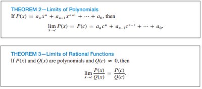 Theorems for limits of polynomials and rational functions