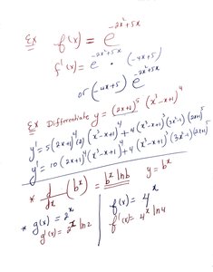 Exponential function differentiation examples