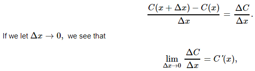 Marginal cost as a limit