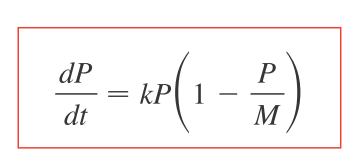 Logistic model equation