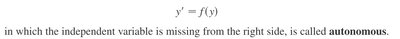 Autonomous equation definition