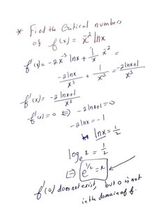 Critical numbers calculation for x^2 ln x