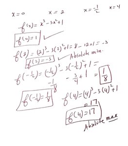 Worked example for absolute extrema