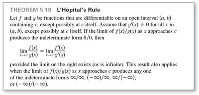 Statement of L'Hôpital's Rule