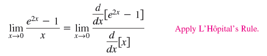 Applying L'Hôpital's Rule to e^{2x}-1/x