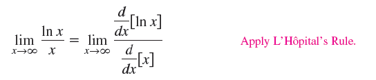 Applying L'Hôpital's Rule to ln x/x