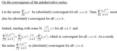 Convergence of the derivative series