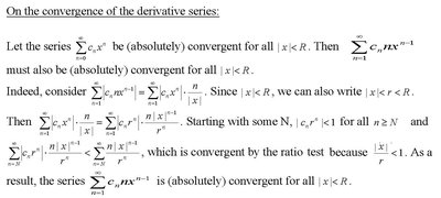 Convergence of the antiderivative series