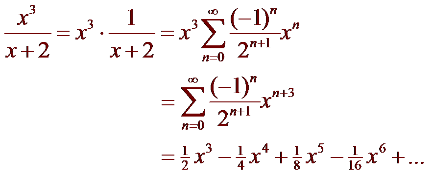 Power series expansion for x^3/(x+2)