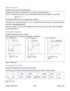 Graphs and tables for estimating limits