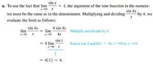 Limit example with sin 4x over sin x
