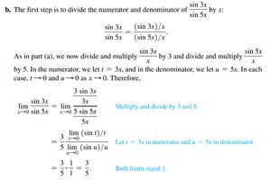 Limit example with sin 3x over sin 5x