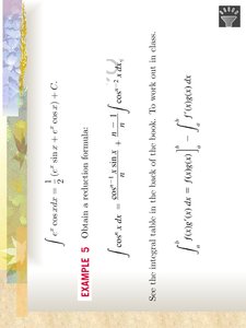 Reduction formula and advanced example for integration by parts