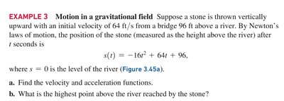 Motion in a gravitational field example