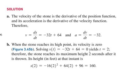 Solution for velocity and maximum height
