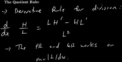 Quotient Rule formula and explanation