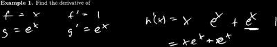 Example of product rule with x and e^x