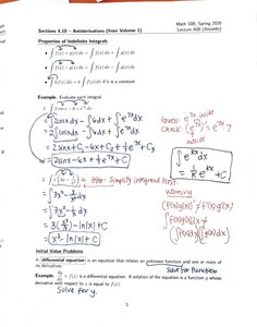 Properties of indefinite integrals and examples