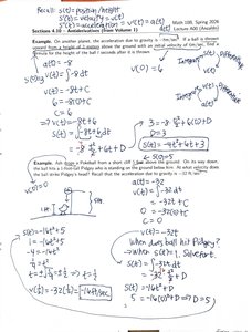 Application of antiderivatives to motion problems