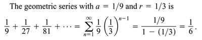 Example of a series with two geometric terms