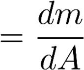Density as derivative of mass with respect to area
