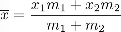 Center of mass formula for two masses