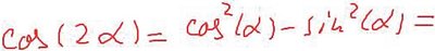 Cosine double angle identity