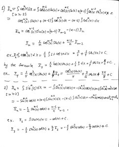 Reduction formulas and examples for powers of sine and cosine