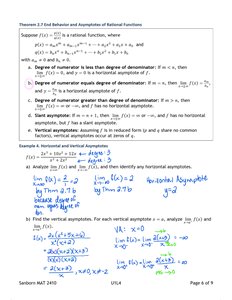 Worked example identifying horizontal and vertical asymptotes